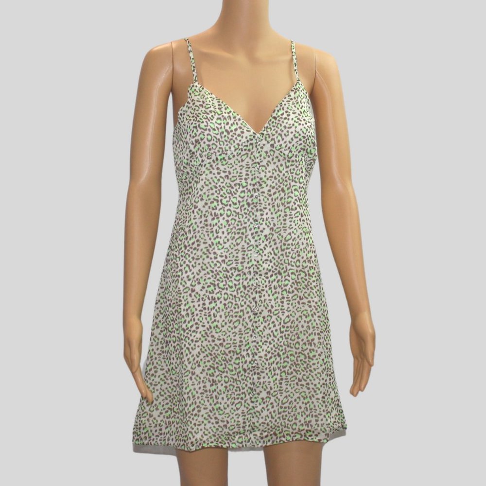 Green Leopard Print Dress